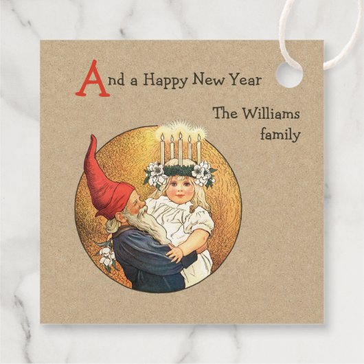 クリスマストミットと甘い小さなルシアの女の子CC1185 フェイバータグ (裏面)