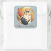 クリスマストミットと甘い小さなルシアの女の子CC1186 スクエアシール (バッグ)