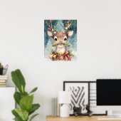 クリスマストラのウォーターカラー壁画デコレーション ポスター (ホームオフィス)