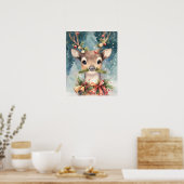 クリスマストラのウォーターカラー壁画デコレーション ポスター (キッチン)
