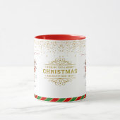 クリスマストラの顔 冬のギフト マグカップ (中央)