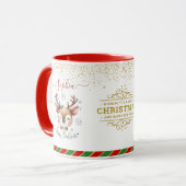 クリスマストラの顔 冬のギフト マグカップ (正面左)