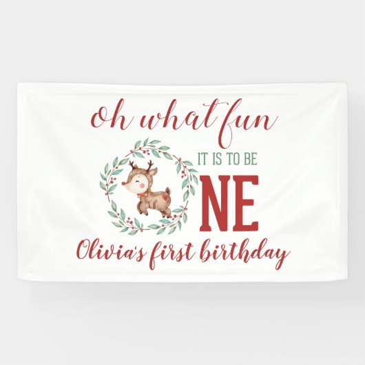 クリスマストラの1歳の誕生日 横断幕 (横)