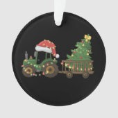 クリスマストラクターとツリーファーマー ファーム オーナメント (正面)