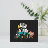 クリスマストラクターファームホおもしろいリデイ ポストカード (スタンド正面)