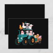 クリスマストラクターファームホおもしろいリデイ ポストカード (正面/裏面)