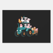 クリスマストラクターファームホおもしろいリデイ ラッピングペーパーシート (正面)