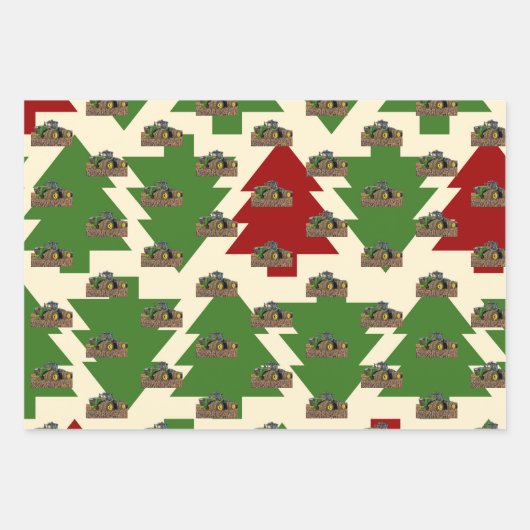 クリスマストラクターファーム機器 ラッピングペーパーシート (正面3)