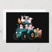 クリスマストラクター農場 ユニークなホリデー シーズンカード (正面/裏面)