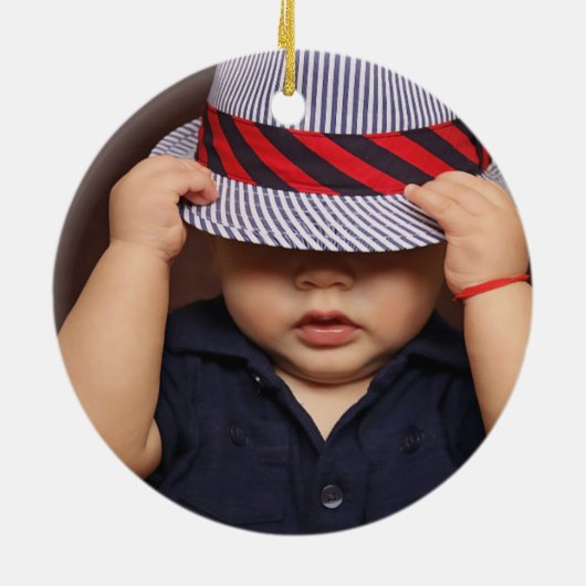 クリスマストラックかわいいクリスマスツリーのパーソナルブルー セラミックオーナメント (裏面)