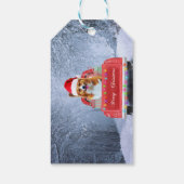 クリスマストラックに座って雪の中のコルギドッグ ギフトタグ (裏面)