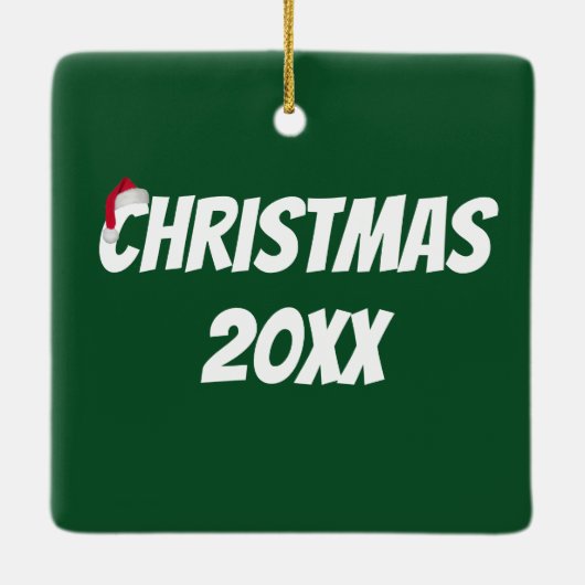 クリスマストラックのクリスマスレトリバー セラミックオーナメント (裏面)