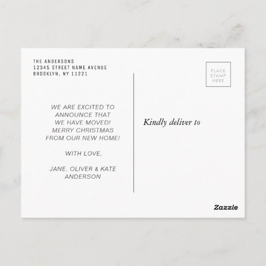 クリスマストラックの新しいホームの発表 ポストカード (裏面)