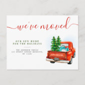 クリスマストラックの新しいホームの発表 ポストカード (正面)