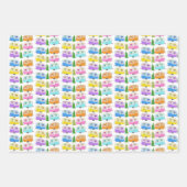 クリスマストラッククリスマスツリーレトロトレーラーズキャンパー ラッピングペーパーシート (正面2)