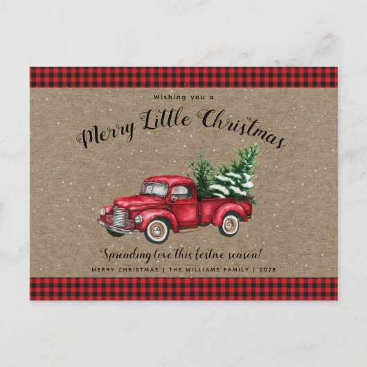 クリスマストラックツリーメリーリトルクリスマス ポストカード (正面)