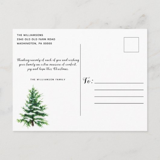 クリスマストラックツリー2フォトクリスマスカード ポストカード (裏面)