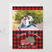 クリスマストラックバッファロープレイド写真テンプレート シーズンカード (正面)
