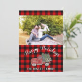 クリスマストラックバッファロープレイド写真テンプレート シーズンカード (スタンド正面)