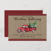 クリスマストラックバーチャルクリスマスパーティの招待状 招待状 (正面/裏面)