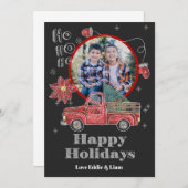 クリスマストラックホリデーカード 招待状 (正面/裏面)