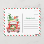 クリスマストラックホリデーパーティディナー招待状 ポストカード (裏面)