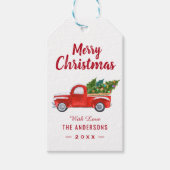 クリスマストラックメリークリスマスホリデー ギフトタグ (正面)