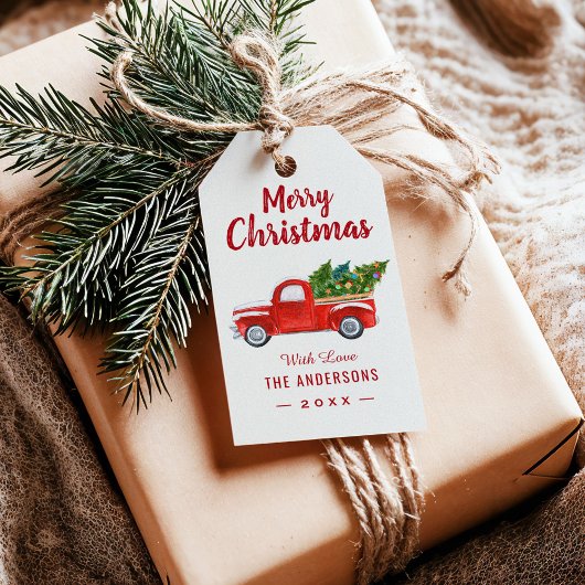 クリスマストラックメリークリスマスホリデー ギフトタグ