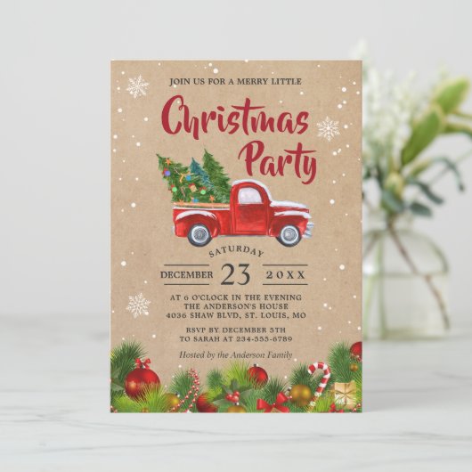 クリスマストラックメリー小さなクリスマスパーティー 招待状 (スタンド正面)