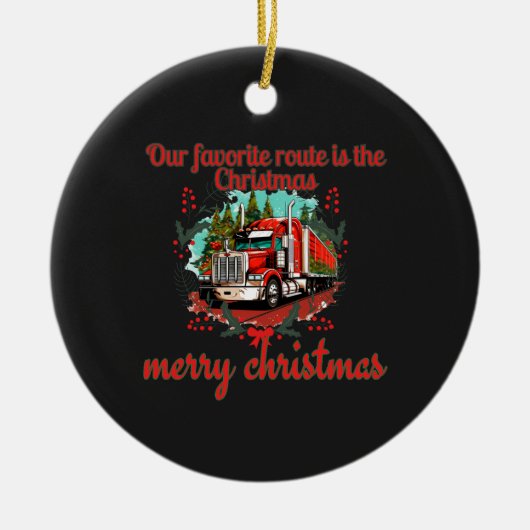 クリスマストラックルートホリデードライビングフェスティバルジュール セラミックオーナメント (正面)