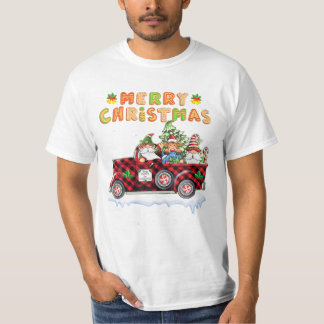 クリスマストラック水牛の格子柄 Tシャツ