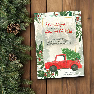 クリスマストラック移動のための私の新しいホーム 案内状