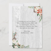 クリスマストラック素朴ホワイト樺の木バーク4写真 シーズンカード (裏面)