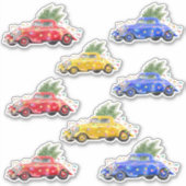 クリスマストラック車のステッカー シール (正面)