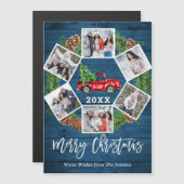 クリスマストラック6フォトホリデー磁気カード (正面/裏面)