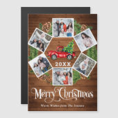 クリスマストラック6写真ホリデー磁気カードボホ (正面/裏面)