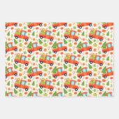 クリスマストラック&セーター包装紙セット3 ラッピングペーパーシート (正面)