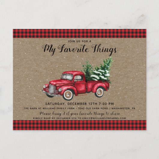 クリスマストラック&ツリーマイお気に入りの事物休日 ポストカード (正面)