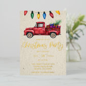 クリスマストラック&ライツクリスマスクラフトフェイク 箔招待状 (立ち正面)