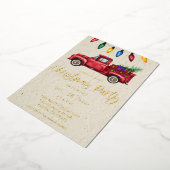 クリスマストラック&ライツクリスマスクラフトフェイク 箔招待状 (回転した状態)