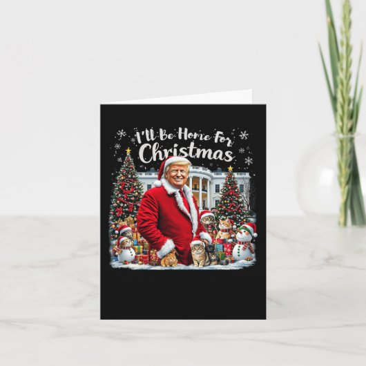 クリスマストランプおもしろいカにユーモアのある帰る カード (正面)