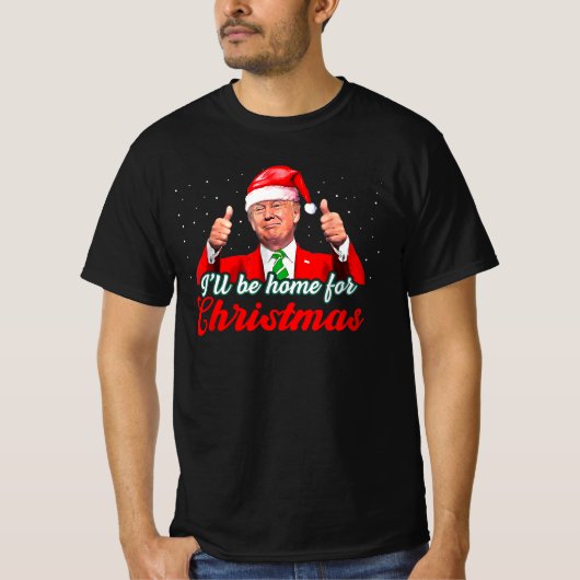 クリスマストランプのクリスマスに家に帰おもしろいる Tシャツ (正面)