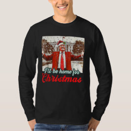 クリスマストランプのクリスマスに家に帰おもしろいる Tシャツ