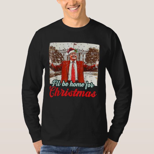 クリスマストランプのクリスマスに家に帰おもしろいる Tシャツ (正面)
