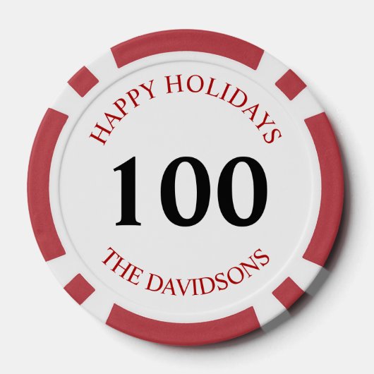 クリスマストランプのポーカーチップスかわいいサンタファミリー名 ポーカーチップ (裏面)