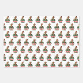 クリスマストランプの贈り物をおもしろい買いに帰る ラッピングペーパーシート (正面2)