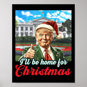 クリスマストランプクリスマスパジャマおもしろいスの家に ポスター