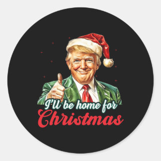 クリスマストランプクリスマスパジャマおもしろいスの家に ラウンドシール