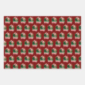 クリスマストランプサンタおもしろい2024に帰省 ラッピングペーパーシート (正面2)
