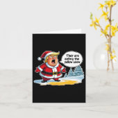 クリスマストランプサンタクロース彼らは食べクリスマスの目である カード (黄色い花)